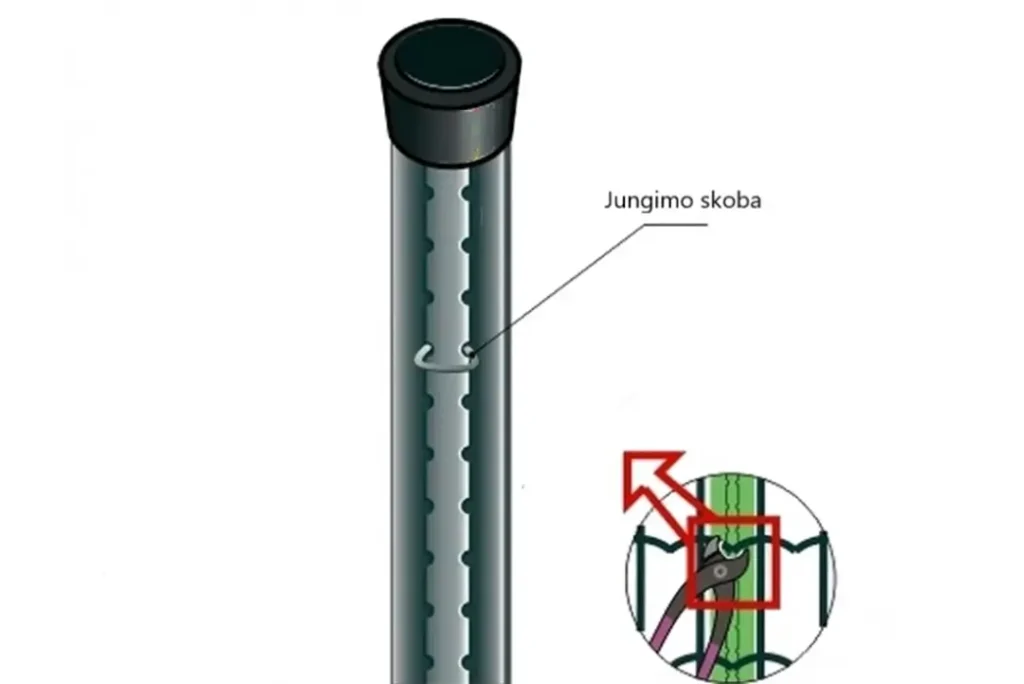 Multipost stulpas ruloniniam tinklui D48 H-1700 mm, nuotrauka 2